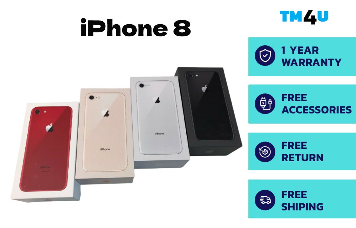 NEW Apple iPhone 8 64GB 256GB Unlocked Smartphone 1 YR Warranty in