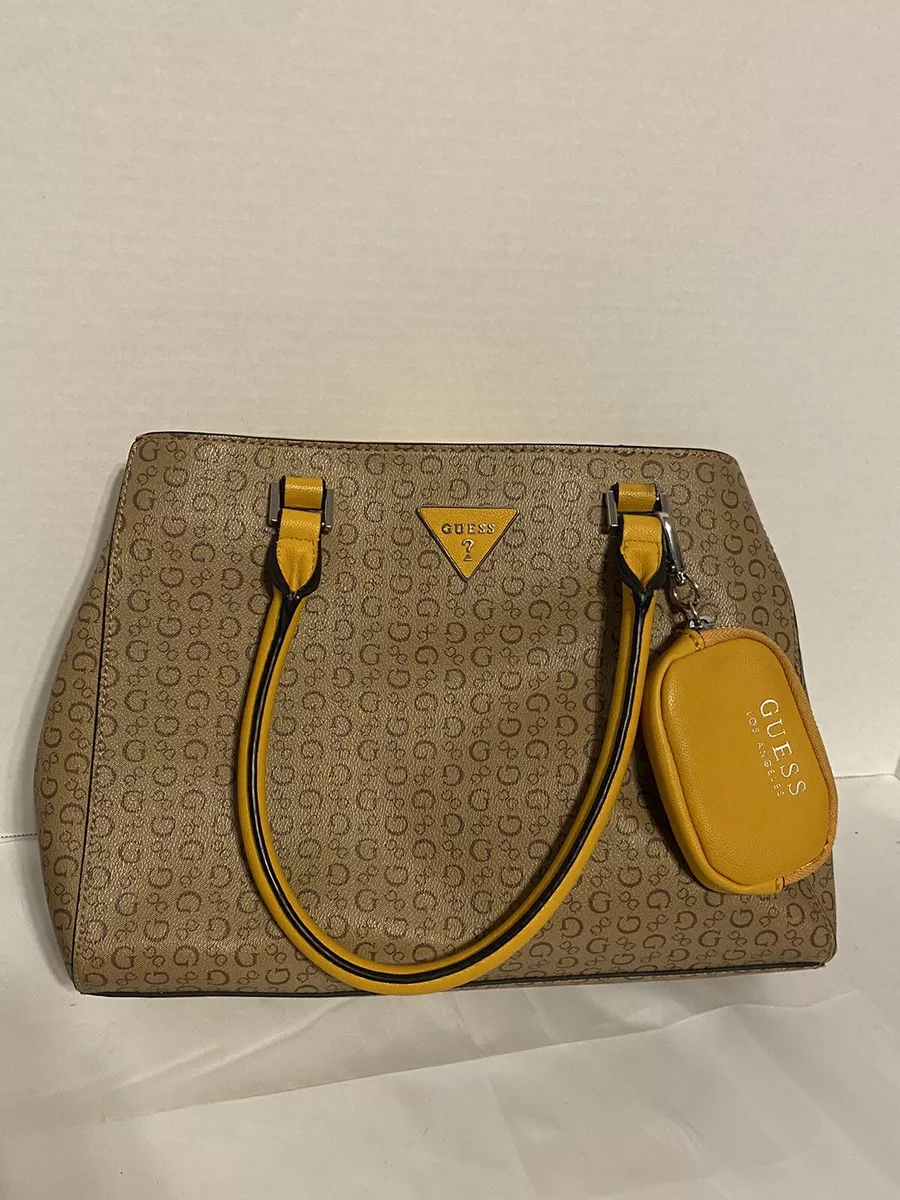 Guess Women s Signature Tote Shoulder Bag With Coin Pouch Brown