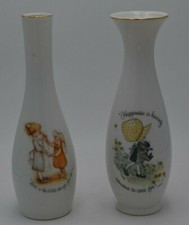 Holly Hobbie Porcelain Vases Set of Two 7 1/2"