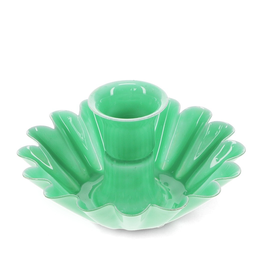 Rex London Enamel cupped flower candle holder - Green