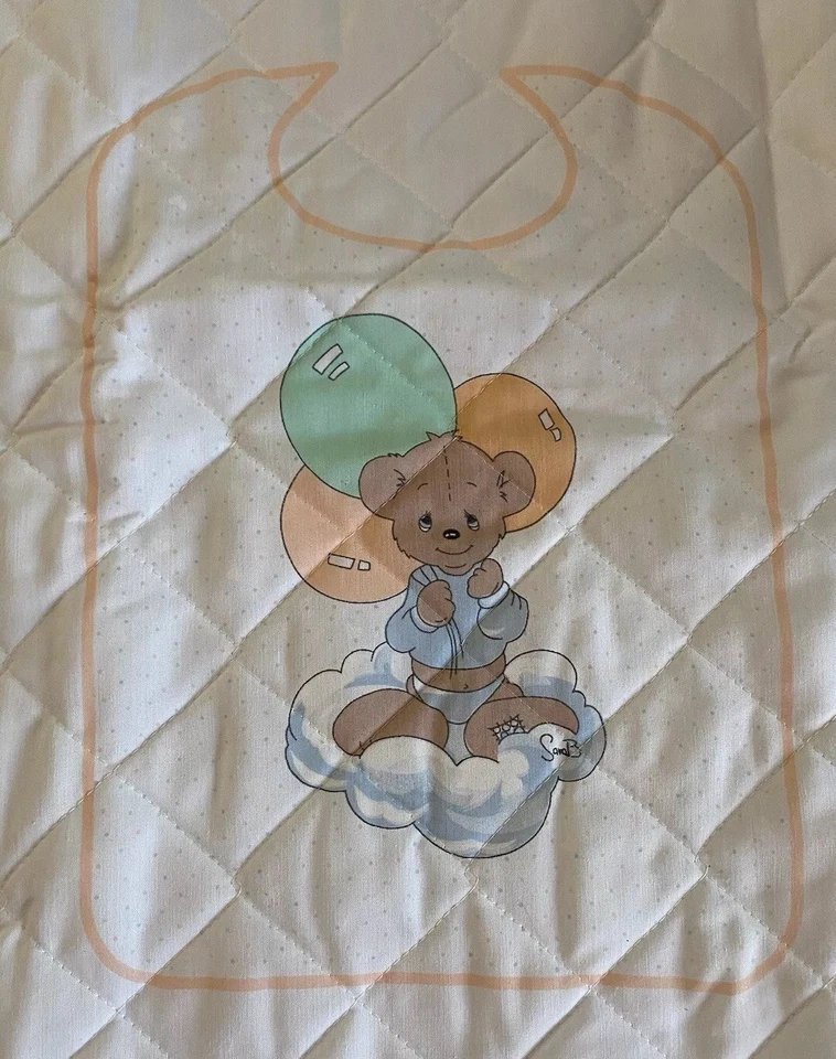 Precious Moments Quilted Baby Bib Fabric Panel 9"x12" Samuel Butcher Spectrix - Image 4 of 4