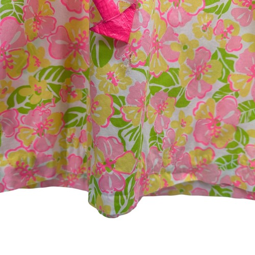 Lilly Pulitzer Girls 4 Dress Felice Floral Tie Strap Neon Pink Yellow Sundress - Picture 4 of 7