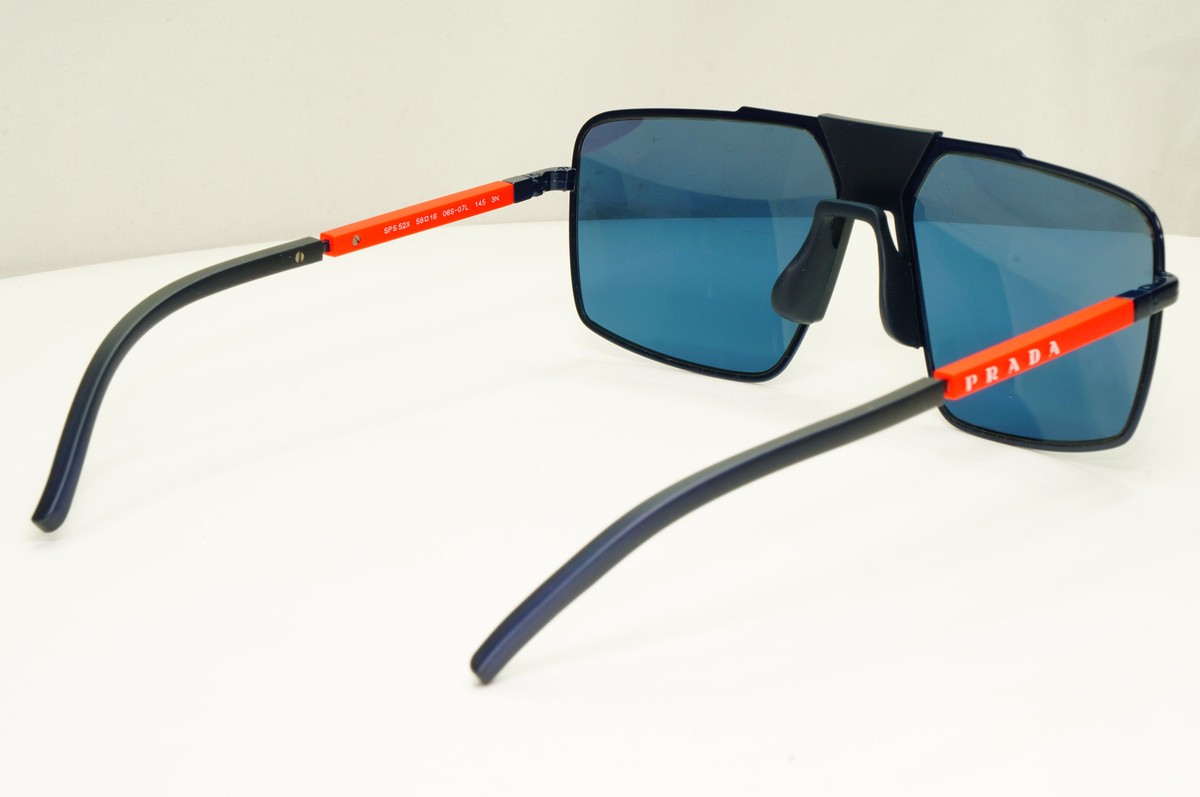 Prada Blue Square Sunglasses Mens Square Red Designer SPS 52X