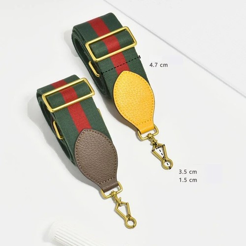 Crossbody Replacement Shoulder Strap Tiger Head No Logo Green Red Web Leather - Picture 16 of 27