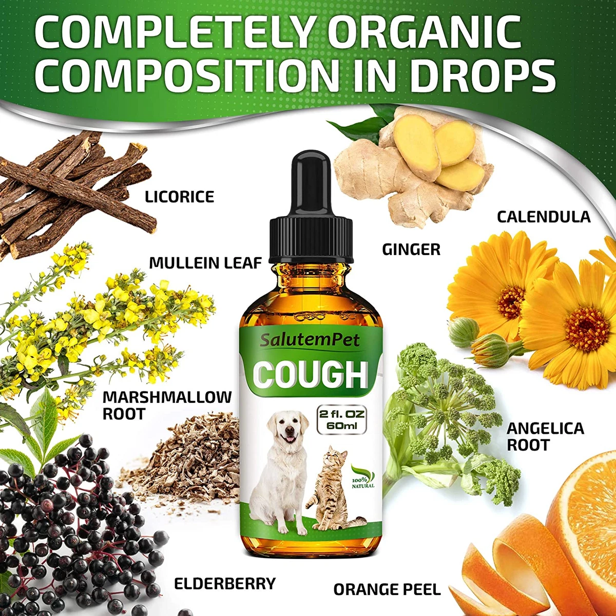 Kennel Cough Herbal Drops For Dogs Cats Cough Relief Throat