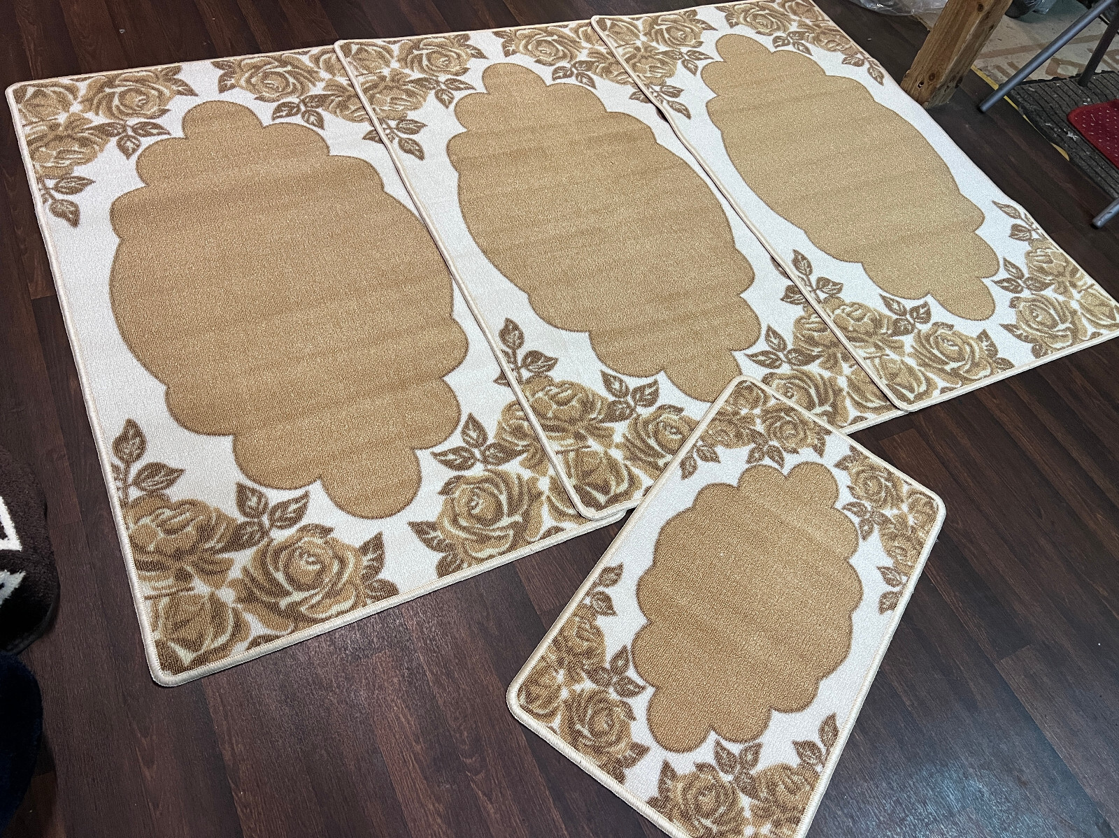 XX ROMANY GYPSY WASHABLES 66X120CM SET OF 4 MATS CREAM/BEIGE NON SLIP GYPS X NEW eBay