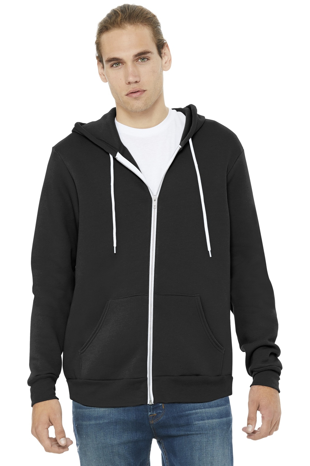 BELLA+CANVAS Unisex Long Sleeve Sponge Fleece Full Zip Pockets Hoodie BC3739