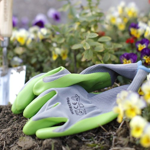WORKPRO 6 Pairs Garden Gloves Work Glove with Eco Latex Palm Coated L Breathable - 第 8/8 張圖片