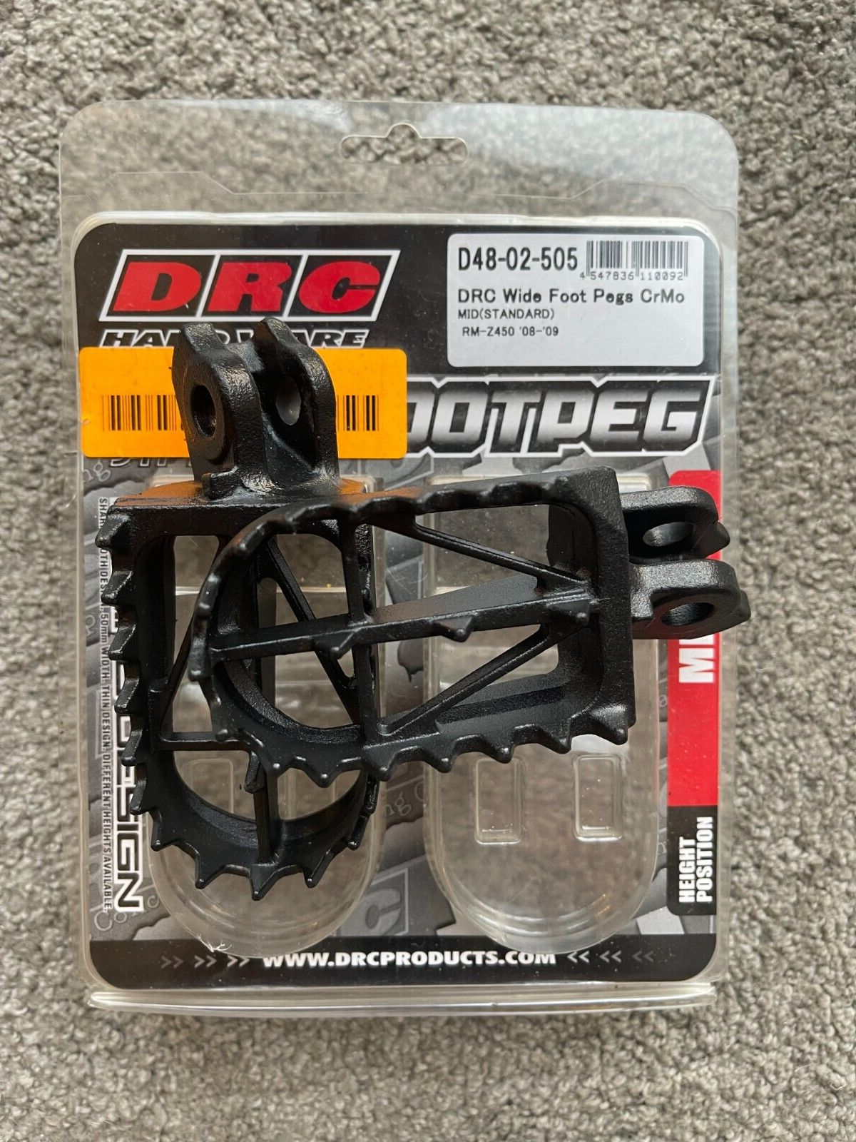 SUZUKI RMZ 450  2008 - 2009  DRC WIDE FOOT PEGS RESTS MID STANDARD HEIGHT