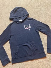 Abercrombie  Fitch Kids Dark Gray Logo Hooded Hoodie Pullover Sweatshirt Medium