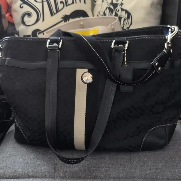 Coach Large Black Monogram Bag - image 1