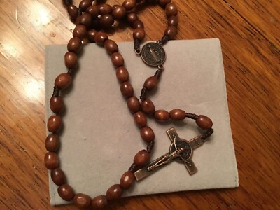 Handmade Wooden Catholic Rosaries Rosary Necklace From Bethlehem Olive Wood 