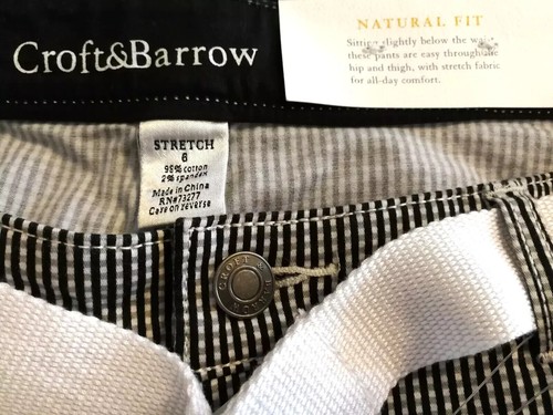 Croft & Barrow Womens Shorts 6 Black White Bermuda Natural Fit Stretch Check - Picture 5 of 5