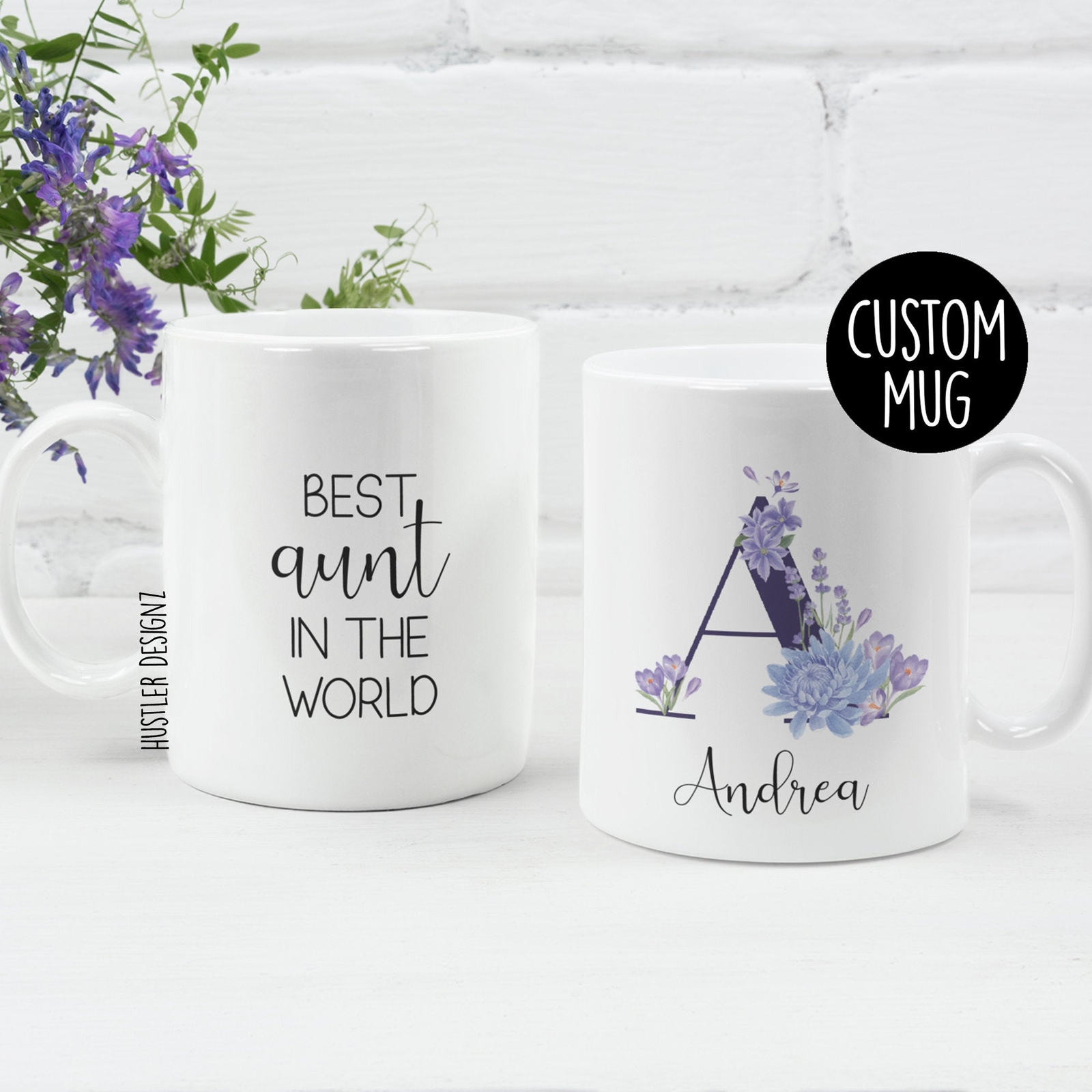 Aunt Monogram Mug Monogram Mug Personalized Initial Mug For Aunt Gift For Aunt