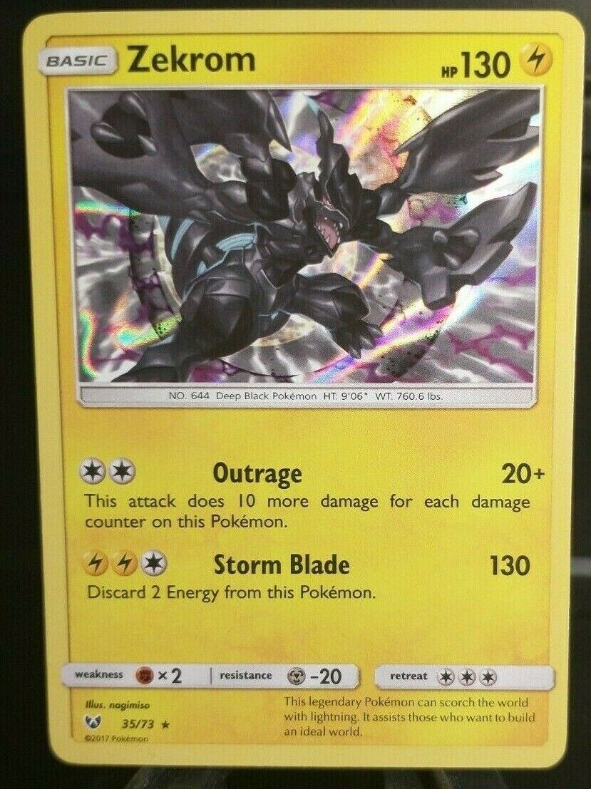 Pokémon Zekrom Basic Holo Card 35/73 2017