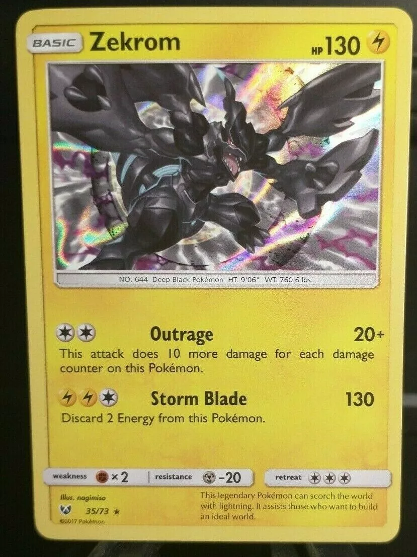 Pokemon : SM SHINING LEGENDS ZEKROM 35/73 RARE HOLO