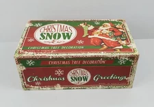 Christmas Santa Snow Decorative Hinged Distressed Wood Box  10" x 6" Gift Box