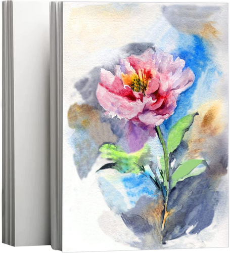 Sadaunbe 50 Sheets Watercolor Paper Cotton 140LB/300GSM Thick Off-White Cold Pre - Picture 8 of 12