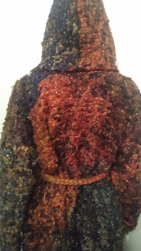 Handmade Unique Crazy Wool Hooded Coat-Cardigan Ladies Womans Over Size - Picture 7 of 8