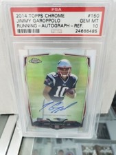 2014 Topps Chrome Jimmy Garoppolo Auto Photo Variations Refractor Rc /75 PSA 10