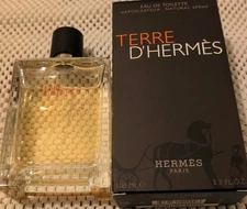 HERMÈS Terre D'hermes 3.3oz Men's Eau de Toilette Spray Earling Formulation Vtg
