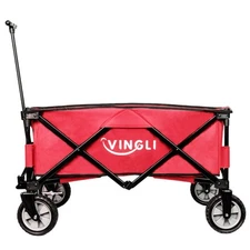LEADZM Beach Outdoor Wagon Cart Collapsible Utility