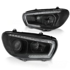Scheinwerfer LED Tagfahrlicht passend für VW Scirocco 3 Bj. 08-14 Schwarz dynam