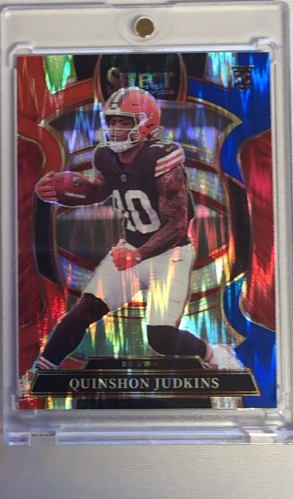 2025 Panini Select - Concourse Quinshon Judkins #55 Red & Blue Shock Prizm (RC)