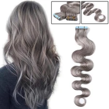 Thick Wavy 20pcs Tape In Remy Human Hair Extensions Skin Weft FULL HEAD BLONDE