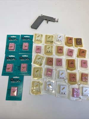 ERI Labs Ear Piercing Studs -Large Lot Of 35 - Read Desc-  24k/Surgical Steel