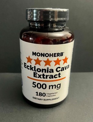 Ecklonia Cava Extract 500 Mg per Capsule 180 Vegetarian Capsules Bottle EXP 5/28