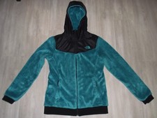 THE NORTH FACE Teal  Black Full Zip Hooded Fleece Women's size M Med Medium
