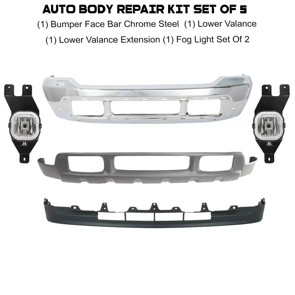 Kit de montaje de parachoques delantero cromado y luz antiniebla para Ford F-250 Super Duty 1999-2004 Foto 2 de 4