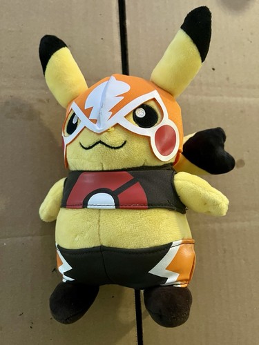 Pokemon Center Pikachu Libre Soft Stuffed Plush Toys Dolls Authentic 2014