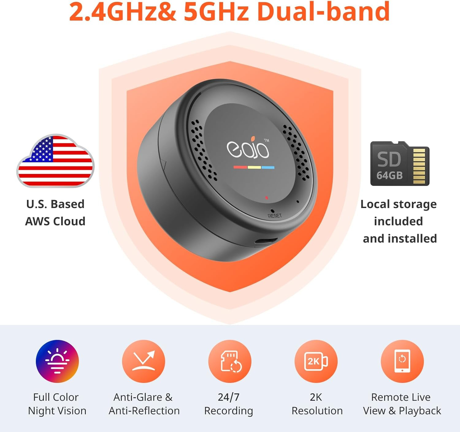 Starlight Window Camera - Replaces Outdoor Cameras | 2.4/5Ghz Wi-Fi | 2K Resolut