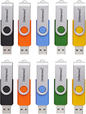Intenso Basic Line Usb-Sticks Multipack 10X 16GB, USB 2.0, Inkl. Beschriftungset