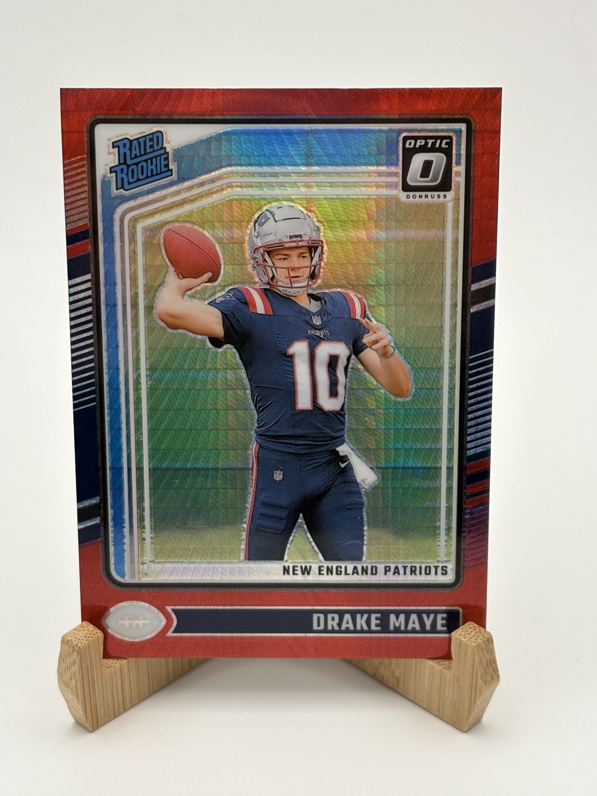 2024 Panini Donruss Optic - Rated Rookie Drake Maye #229 Red Hyper Prizm (RC)