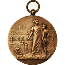 France, Médaille, Art Nouveau, Saint Chamond, 1922, Dropsy, SUP, Bronze