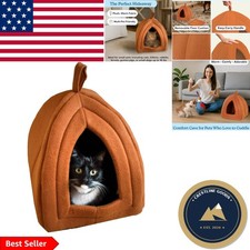 Sophisticated Indoor Cat Tent with Orthopedic Cushion - Perfect for Small Pets