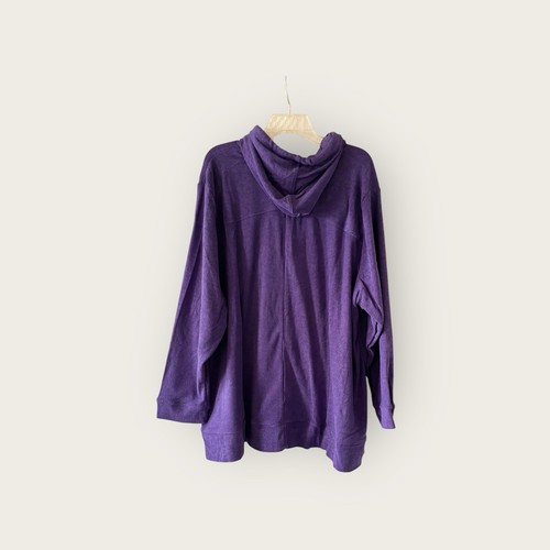 Catherines French Terry Hoodie Zip Up Hooded Jacket size 4X Purple Lilac - Picture 2 of 4