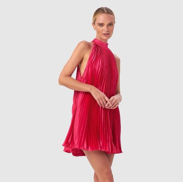 6 XS | L’IDÉE | Amour Mini Dress Hot Pink Halter Lidee Short Cocktail Event