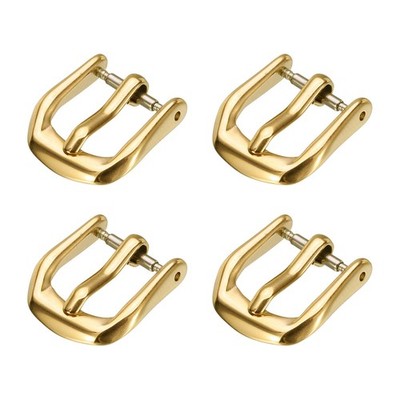 4Pcs Watch Band Replacement Buckle 10mm 202L Stainless Steel Clasp Gold Tone