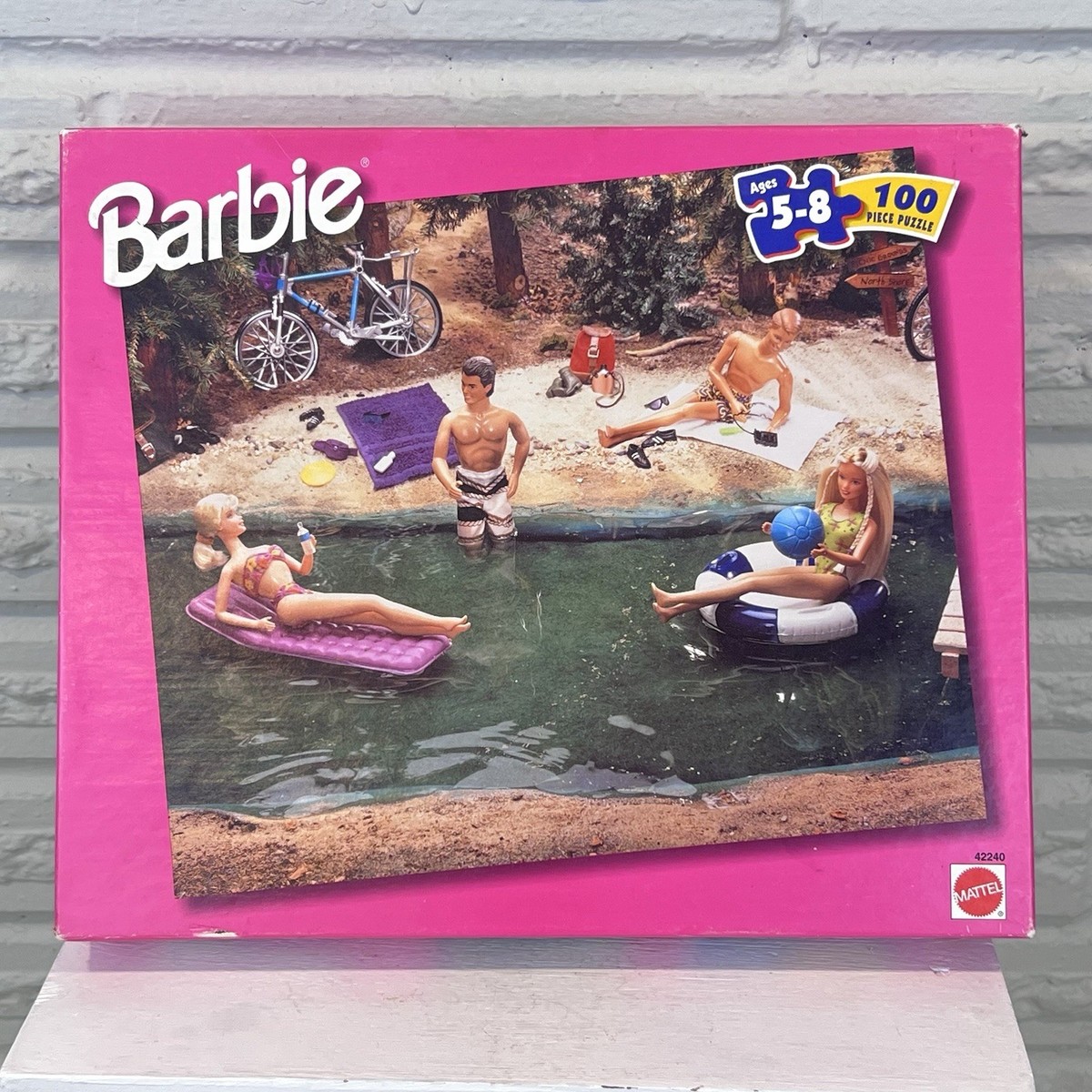 Vintage Barbie Ken Beach 100 Piece Puzzle Mattel 1999 #42240 12.5