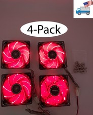 4-pack: NEW Enermax Twister 80mm x 25mm RED LED 3-pin PC Case Cooling Fan Cooler