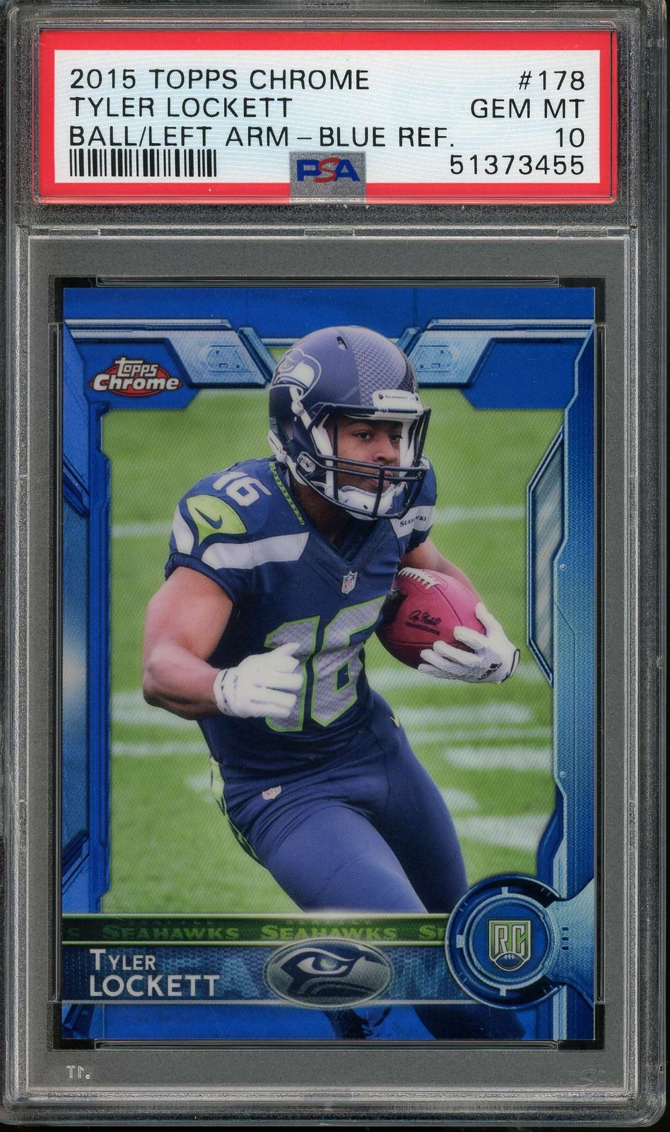 2015 Topps Chrome #178 Tyler Lockett Blue Refractor #/199 RC PSA 10