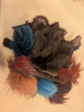 LOT OF GENUINE MINK DYED FOX FLY TYING 19pc 12