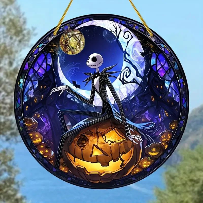 Jack Skellington Calabaza Luna Pesadilla Antes de Navidad Atrapasol Decoración Regalo