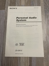 Sony ZS-SN10 CD Player Personal Audio System Manual ZSSN10