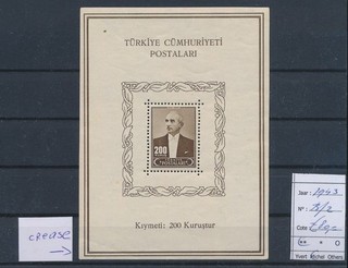 ML08085 Turkey 1943 Ataturk good sheet MNH cv 80 EUR