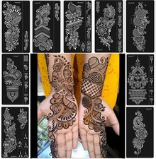 Henna Stencils 9 Sheet Henna Tattoo Kit, Reusable Henna Stickers for Hand Forear